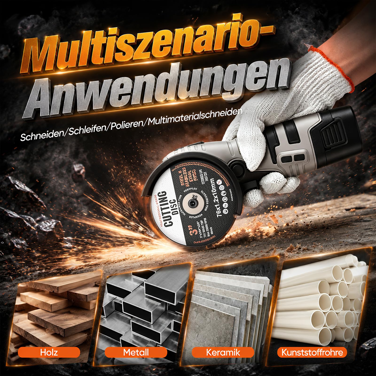 Mini amoladora angular con batería, 28500 rpm, motor sin escobillas, batería de 3 pulgadas/76 mm, con 2 baterías de 2000 mAh (30 min de funcionamiento), lijadora inalámbrica para metal y madera
