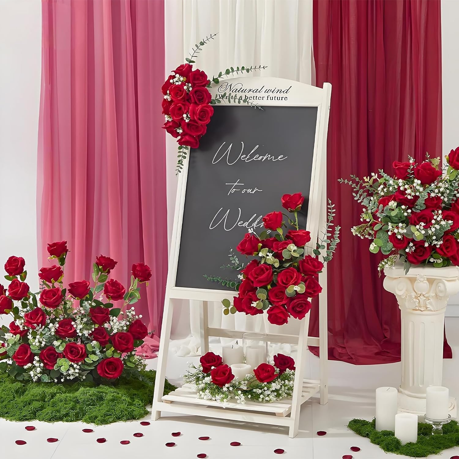 200 Pack Silk Roses Flowers - Artificial Burgundy Fake Flowers with 50cm Stems for Wedding Decor, 3.7in(7cm) Silk-Like Velvet Flower Heads for Wedding, Vintage Decor (200, Burgundy) - Image 6