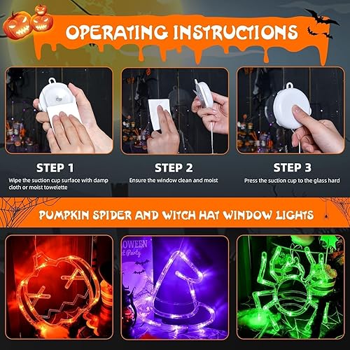 Miniatura 7 de LOLStar Luces de ventana de Pascua decoraciones de ventana de Pascua paquete de 3 huevos de Pascua y un conejo en forma de cadena de luces colgantes