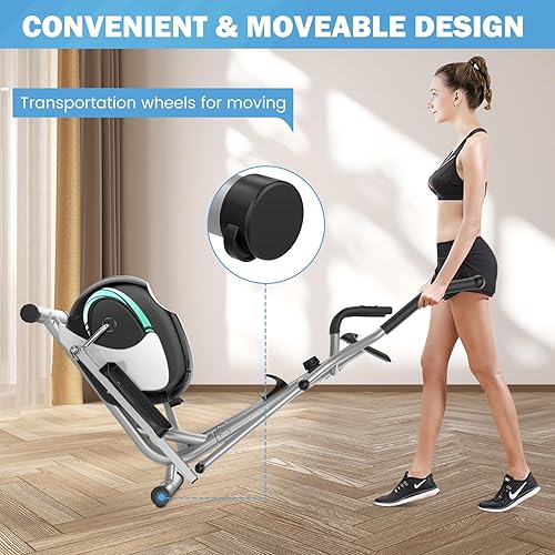 Miniatura 6 de Máquina elíptica, Dripex - Entrenadores elípticos magnéticos para el hogar, entrenamiento cardiovascular hipersilencioso con volante de 13.2 lbs, 8
