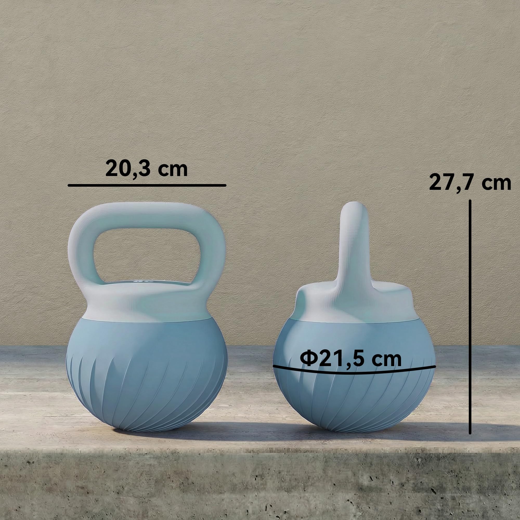 SPORTNOW Pesa Rusa 8 kg, Soft Kettlebell Relleno de Arena Metálica y Mango Antideslizante, para Entrenamiento Culturismo en Casa, Gimnasio, Azul Claro