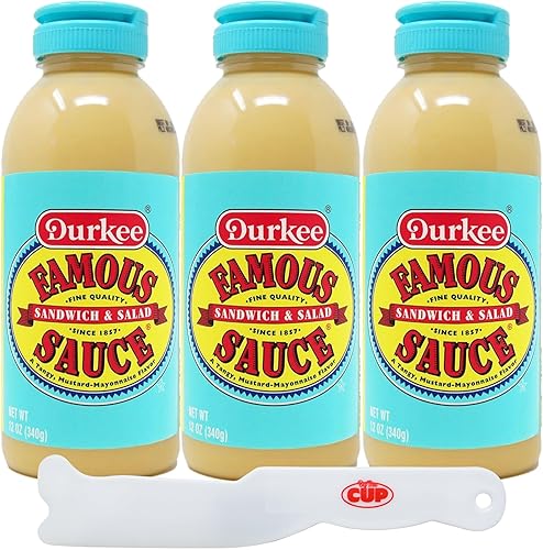 Durkee Famous - Salsa para sándwich y ensalada, 12 onzas (paquete de 3) con espátula By The Cup