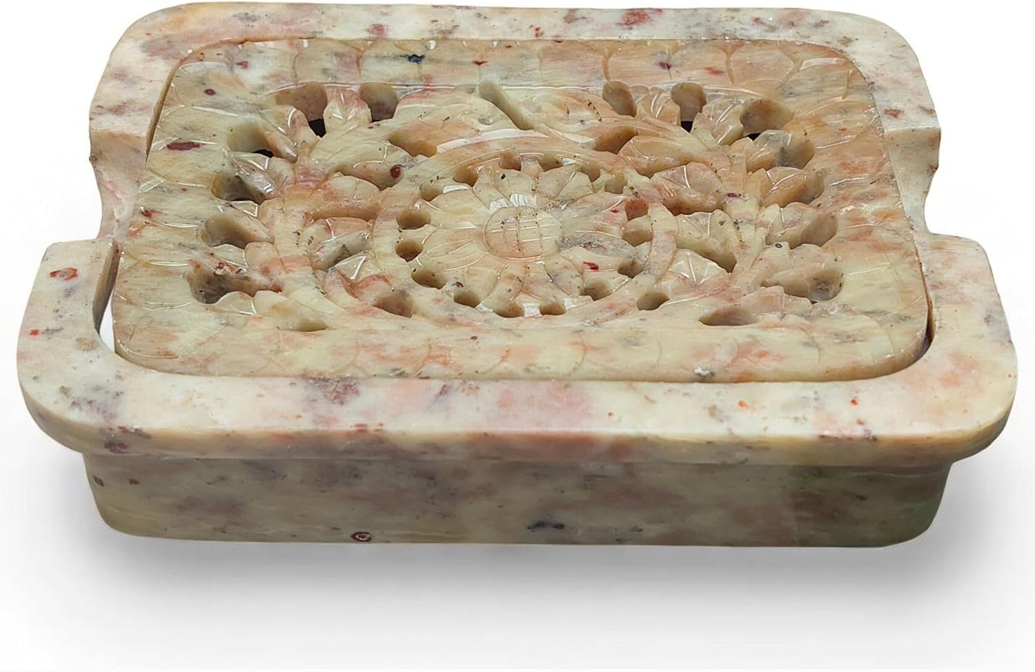 Handmade Soap Dish | Marble Bathroom soap Holder Polished Shiny Soapstone Soap Dish Beautifully Crafted Bathroom Accessories Stone Art Shower Waterfall Tray Soap Saver Soap Holder (Rectangle Shape D)