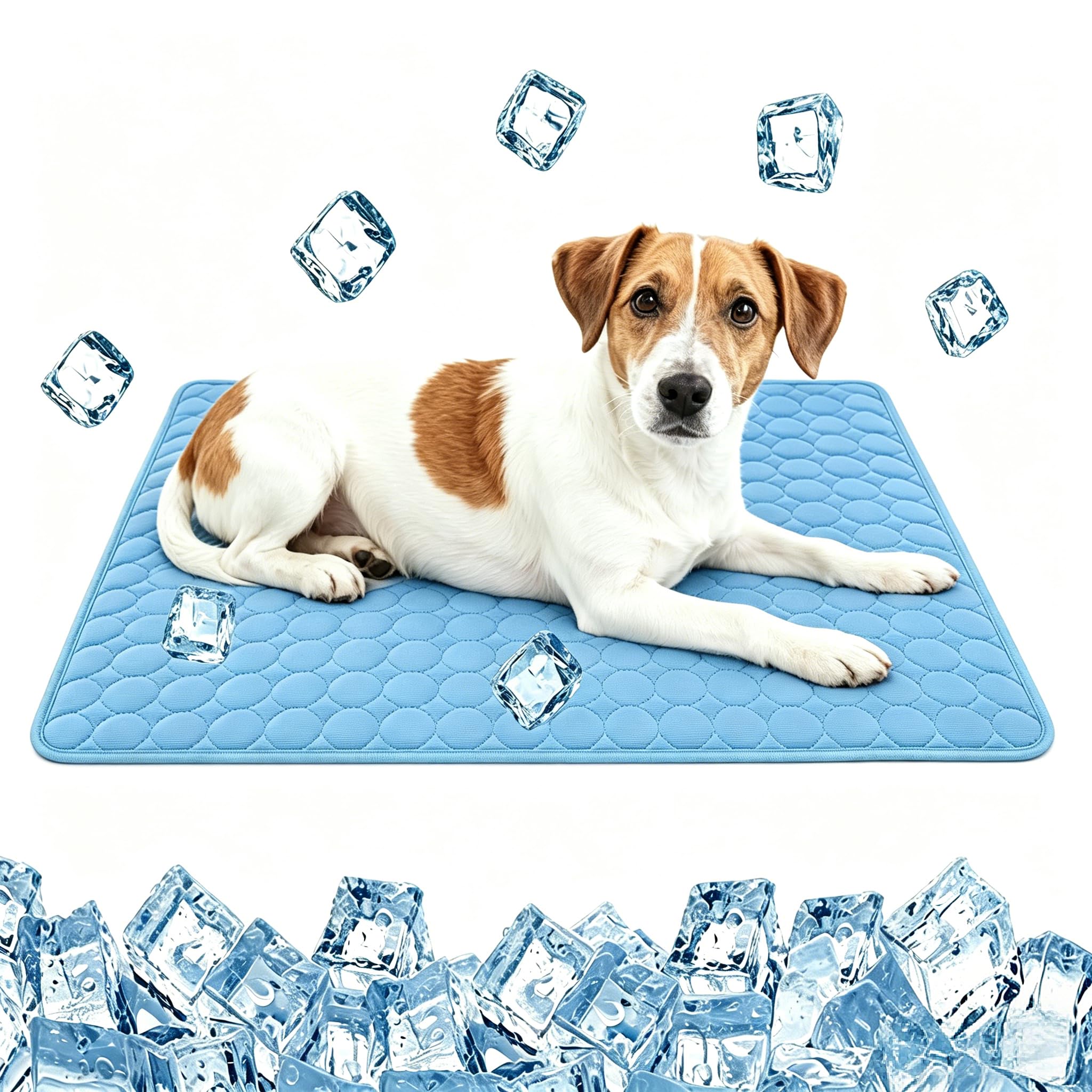 Balacoo Dog Cooling Mat, XL 100x70cm Washable Cooling Pad for Dogs and Cats, Ice Silk Pet Chill Cushion Bed, Lightweight Summer Floor Blanket for Indoor Outdoor Crate