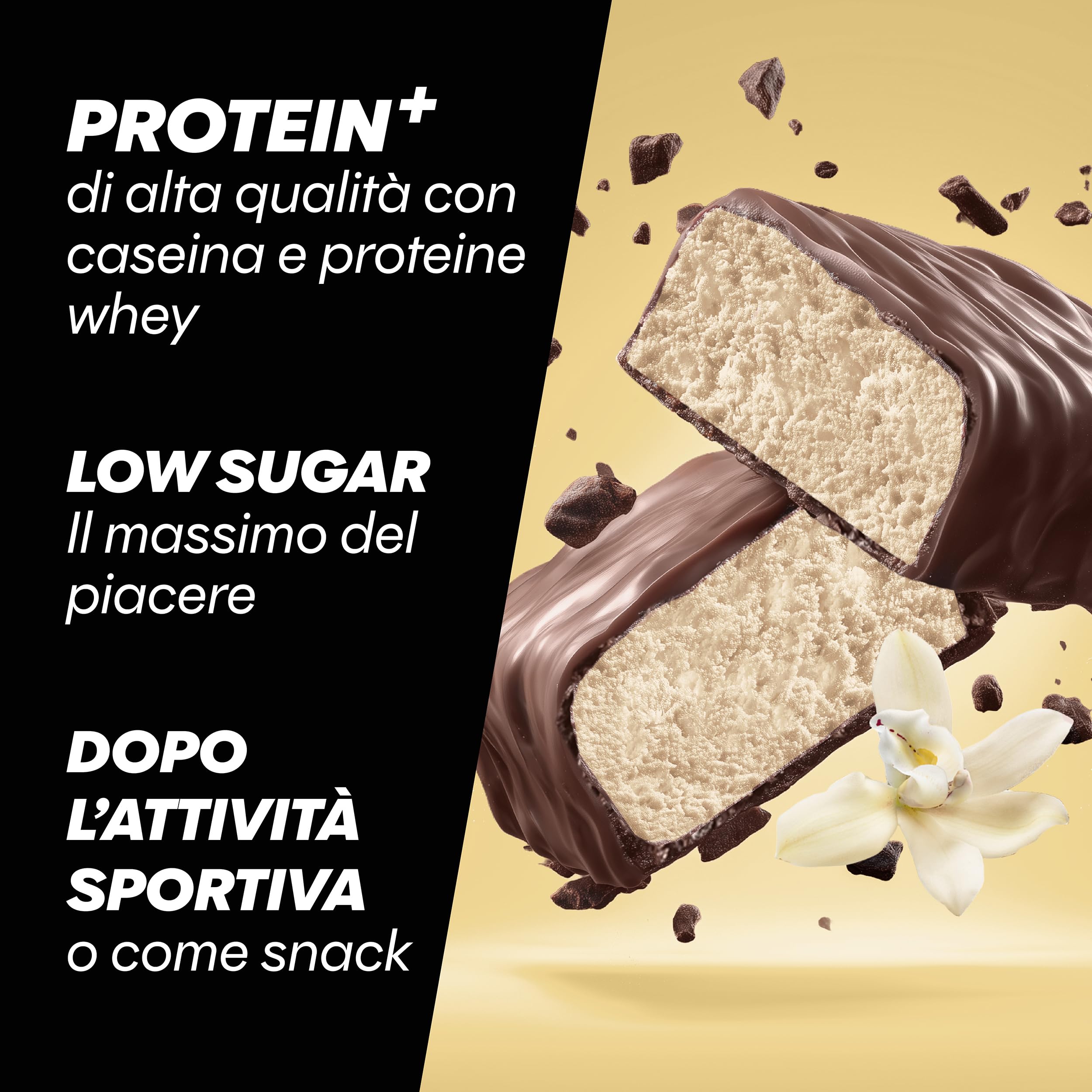 Powerbar - Protein Plus - Low Sugar - Vanilla - 30x35g - Barretta con solo 107 calorie - Barretta fitness con fibre