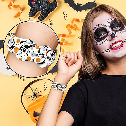 Miniatura 6 de Paquete de 2 correas de reloj de Halloween compatibles con Apple Watch de 1.772 in 1.732 in 1.654 in 1.929 in, correa de repuesto de silicona suave