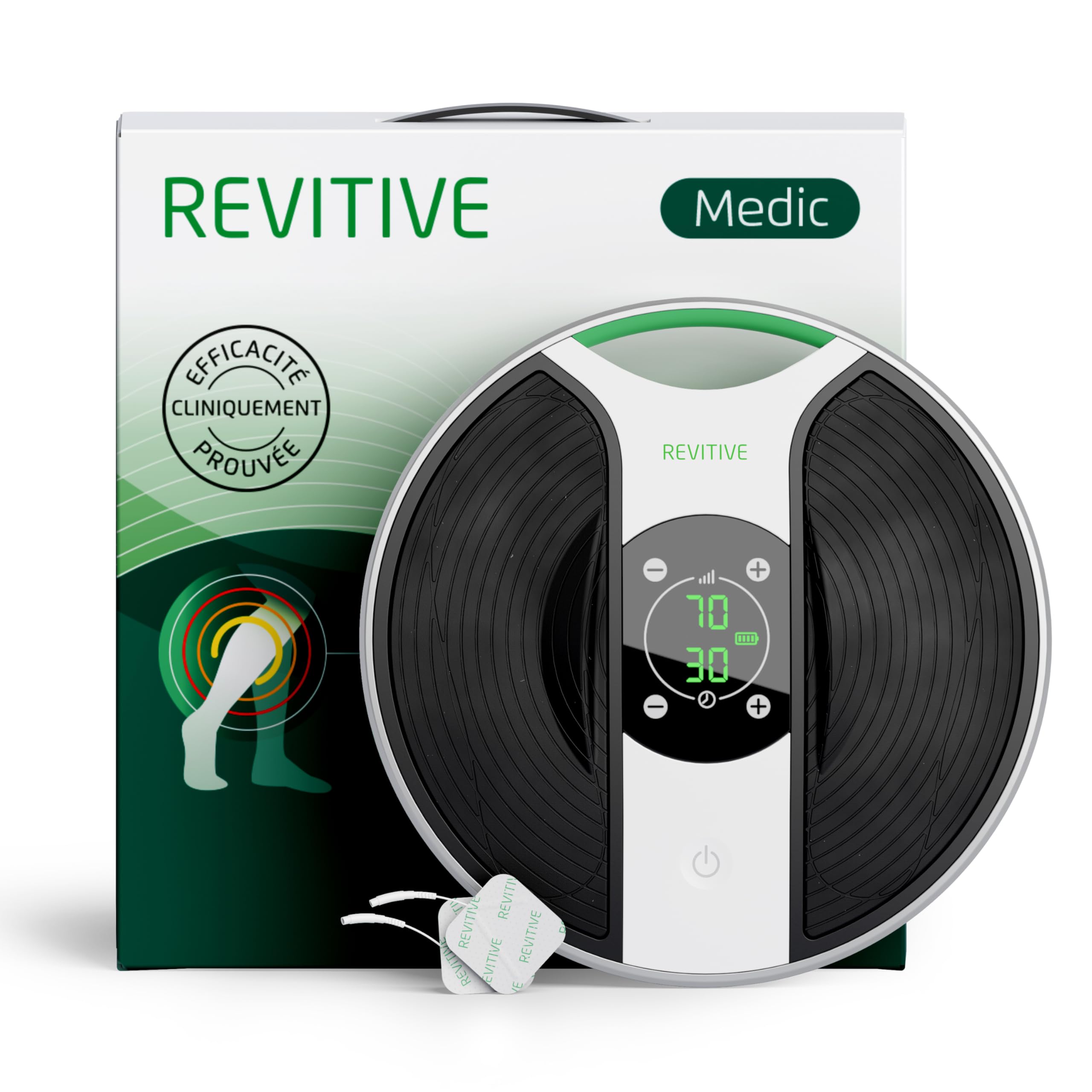 Revitive Medic® - Soulage les jambes douloureuses et réduit les pieds et chevilles gonflés | Soulagement cliniquement prouvé, sans médicament des douleurs persistantes aux jambes et aux pieds