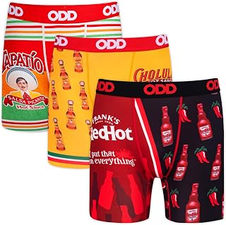 Odd Sox - Hot Sauce Boxer Briefs, Mens Funny Underwear | Original Design. Soft Stretch Fabric. Breathable & Snug. A fun surprise for anyone with a sense of humor.