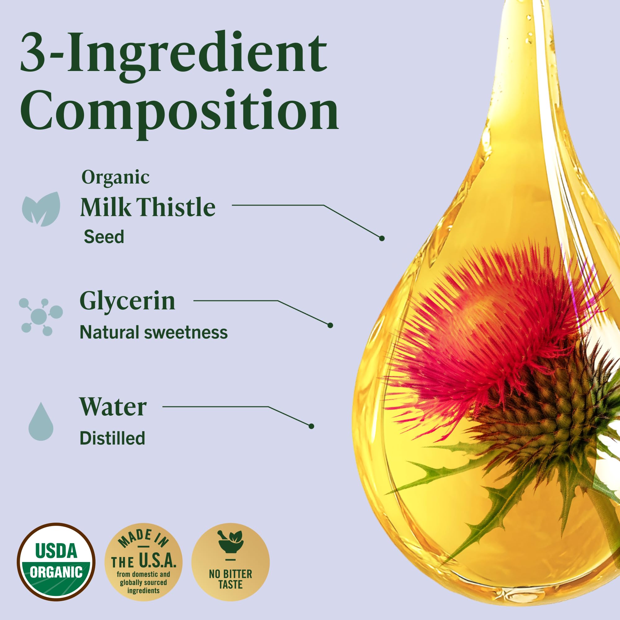 HERBAMAMA USDA Organic Milk Thistle Supplement for Liver Detox - 4 oz — Amazon image 5