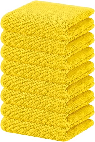Miniatura 194 de Homaxy Paños de cocina de 100% algodón con tejido gofre, toallas de cocina ultra suaves, absorbentes, de secado rápido, 12 x 12 pulgadas, paquete