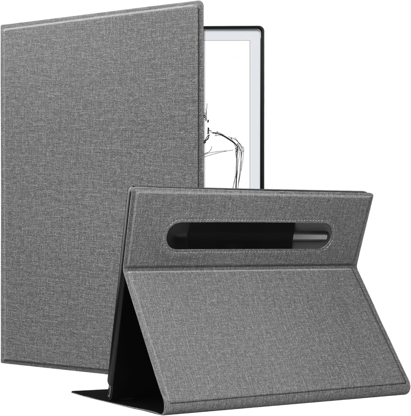 KuRoKo Case for Remarkable 2 Tablet Case, Slim Lightweight Stand Hard Back Shell Protective Cover with Pen Holder for Remarkable 2 Paper Tablet 10.3" 2020 Released,LightGray