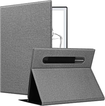 KuRoKo Remarkable 2 Case, 2 Slim Lightweight Bookfolio, Pen Holder Case, 2 Noteworthy Tablets, 10.3 Inch Digital Paper 2020 Release, Light Gray