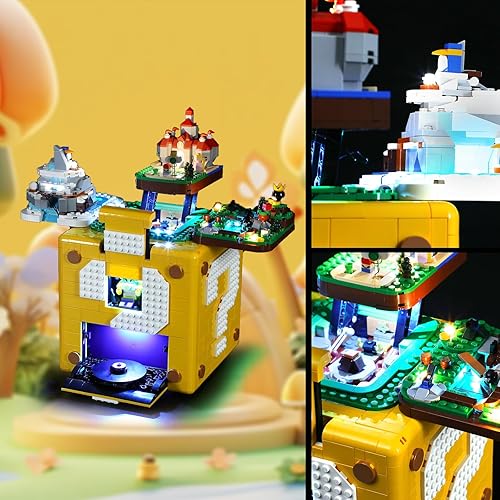 Vista 4 de Vaodest LED Light for Lego 71395 Question Mark Model,Design and Configuration Compatible with Model 71395 (LED Light Only, Not Building Block Kit)