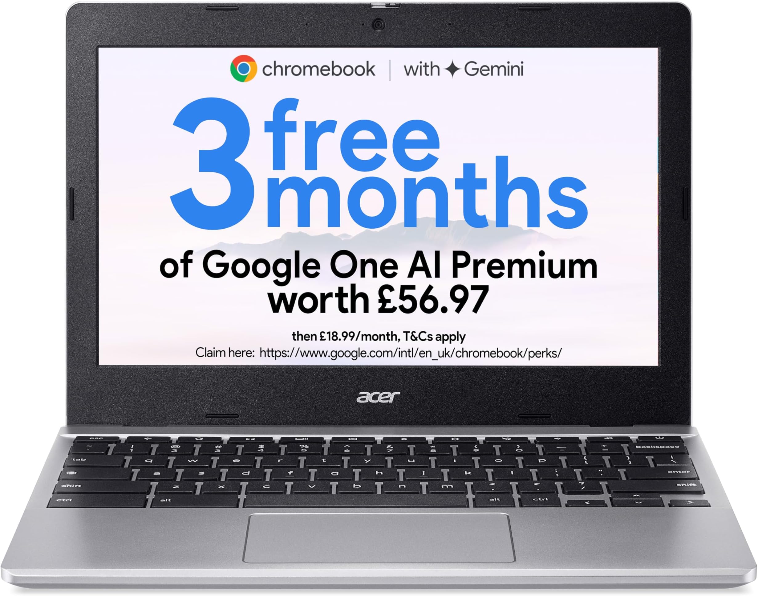 Chromebook 311 CB311-12H Laptop - Intel N100, 4GB, 64GB eMMC, Integrated Graphics, 11.6" HD, Google Chrome OS, Silver