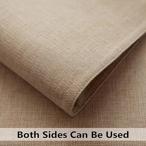 Miniatura 5 de Demetex Juego de 4 manteles individuales de lino resistentes al calor, manteles individuales de arpillera para comedor, cocina, banquete, lino claro