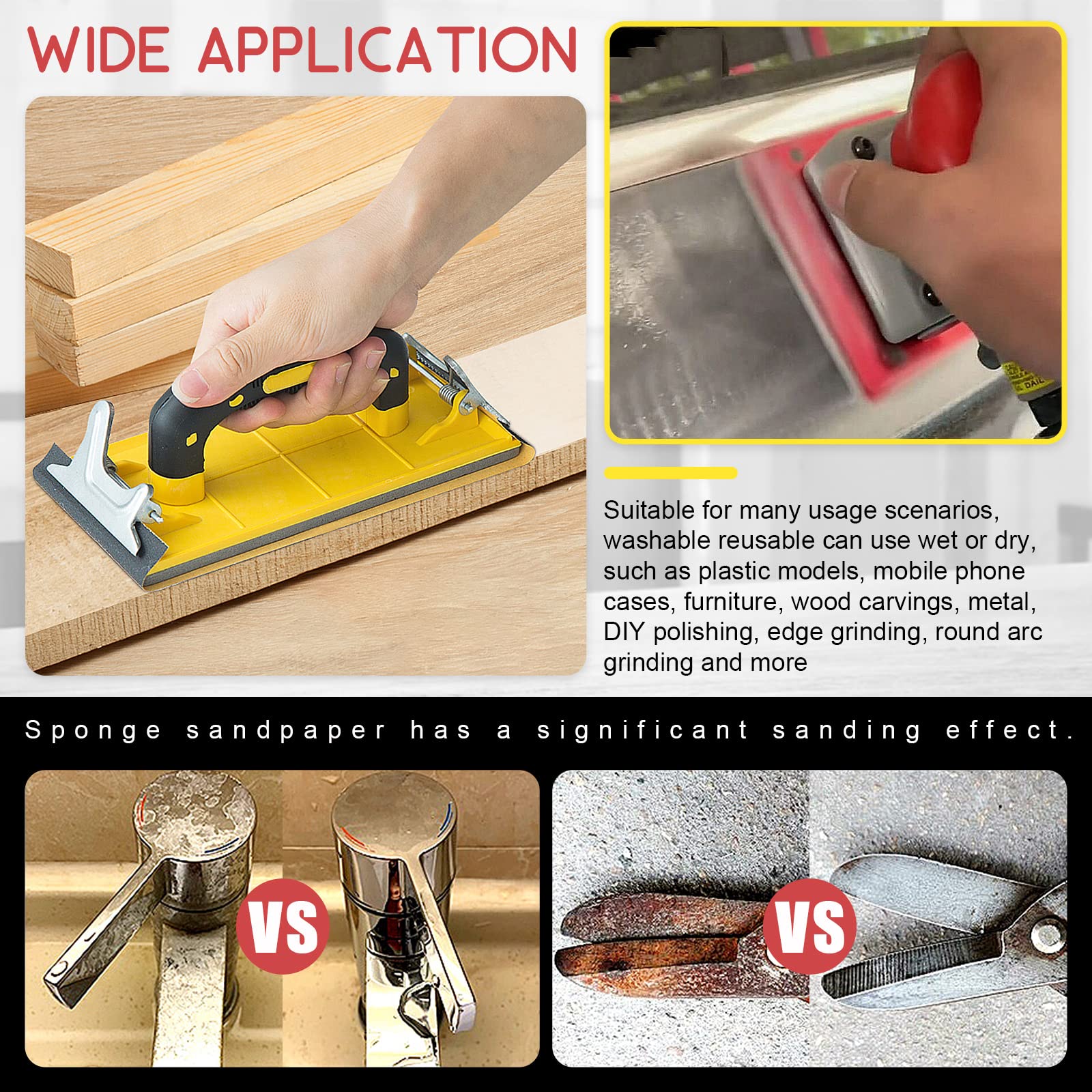Hilitchi Sanding Sponges Kit - 33 Pcs for Wood & Metal -7