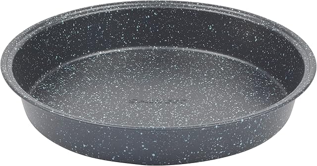 Salter BW07036EU7 Megastone Carbon Steel Round Pan, Baking Tin, Cake Tin, Pie Dish, Non-Stick Coating, PFOA-Free, Oven Safe, 24 cm, Black