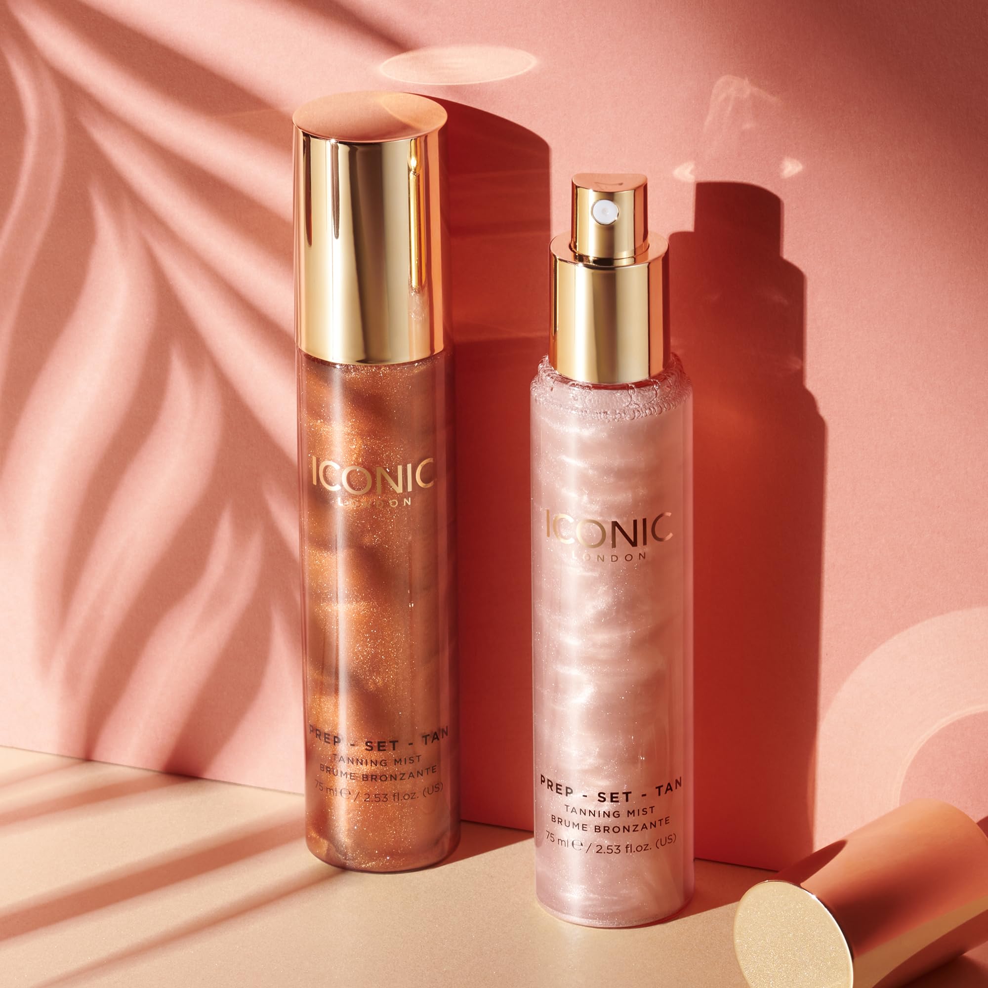 ICONIC LONDON Prep-Set-Tan Original | Shimmering Self Tanning Facial Mist with Hyaluronic Acid, Cruelty-Free, Vegan Makeup, 2.53 Fl oz