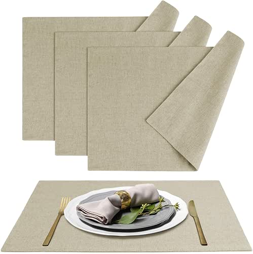 MANSPHIL Table Cloth Placemats Set of 4 Washable Cotton Thick