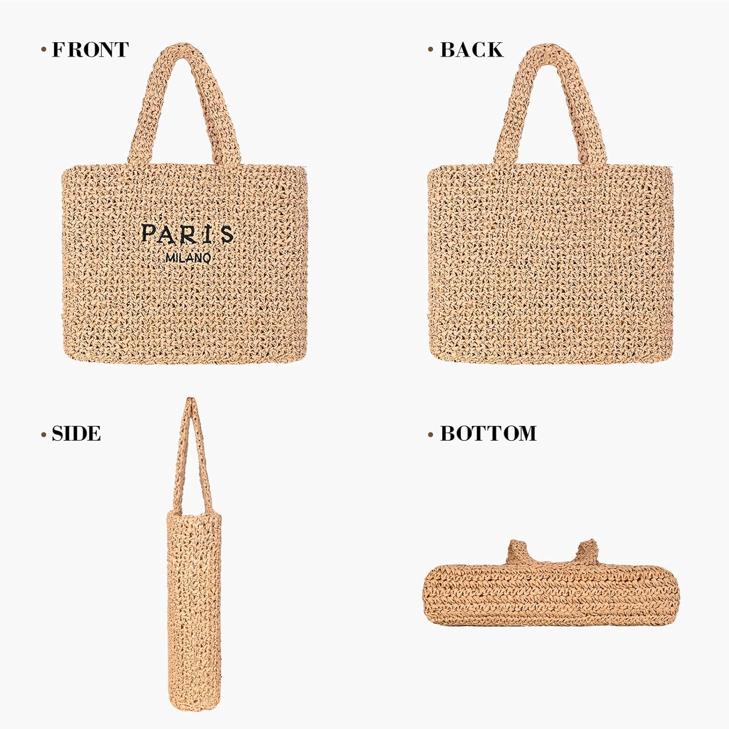 Large Straw Beach Bag for Women Summer Woven Shoulder Tote Bag Straw Purses and Handbags for Vacation | Large, Straw, Summer, Woven, Straw Purses, for Vacation - Image 7