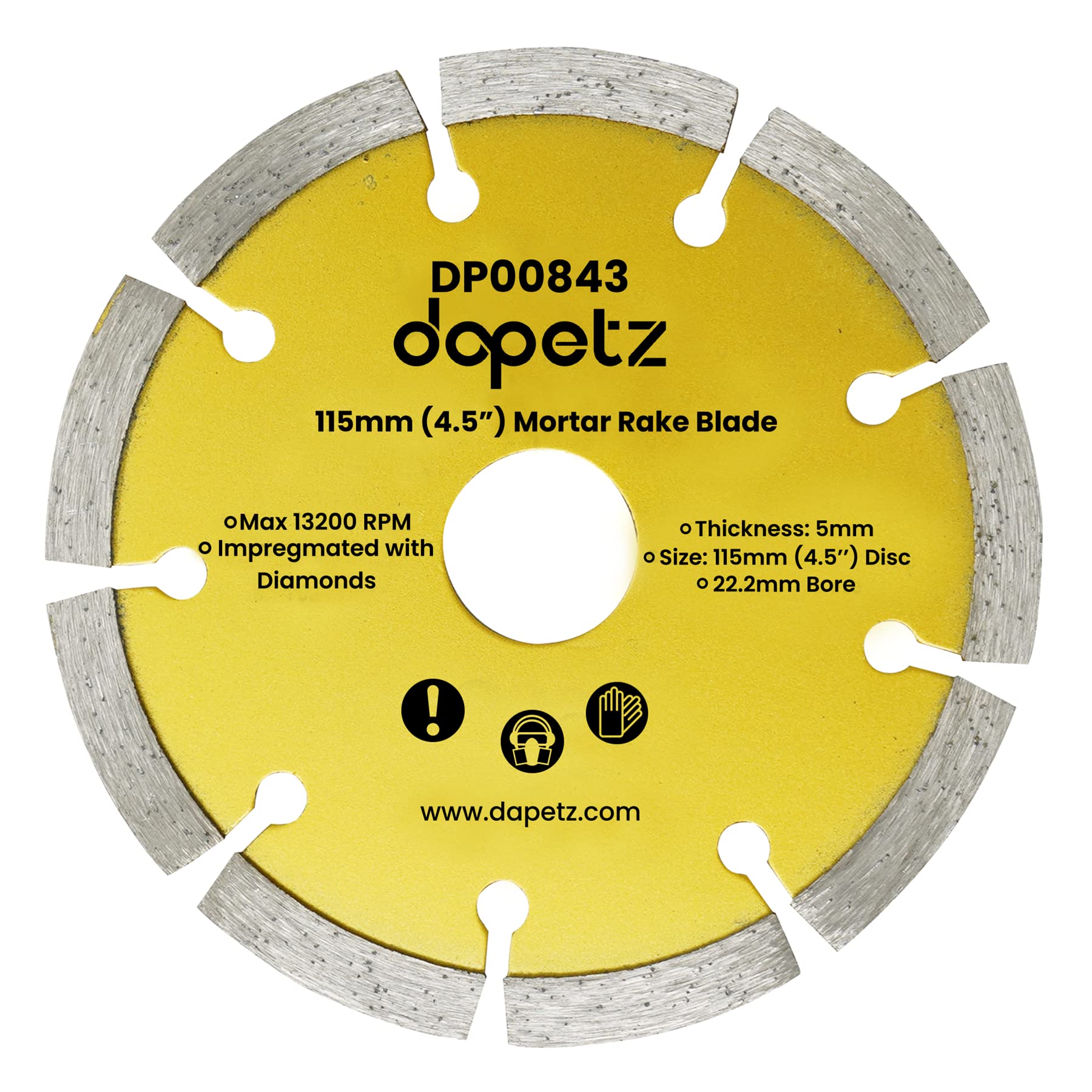 Dapetz Gold, Silver ® Diamond Disc Mortar Raking Disc 115Mm 4.5" Diamond Pointing Raker Disc Angle Grinder Blade Masonry Ideal For Grinding Crimped Mortar For Re-Pointing Work Mortar Raker