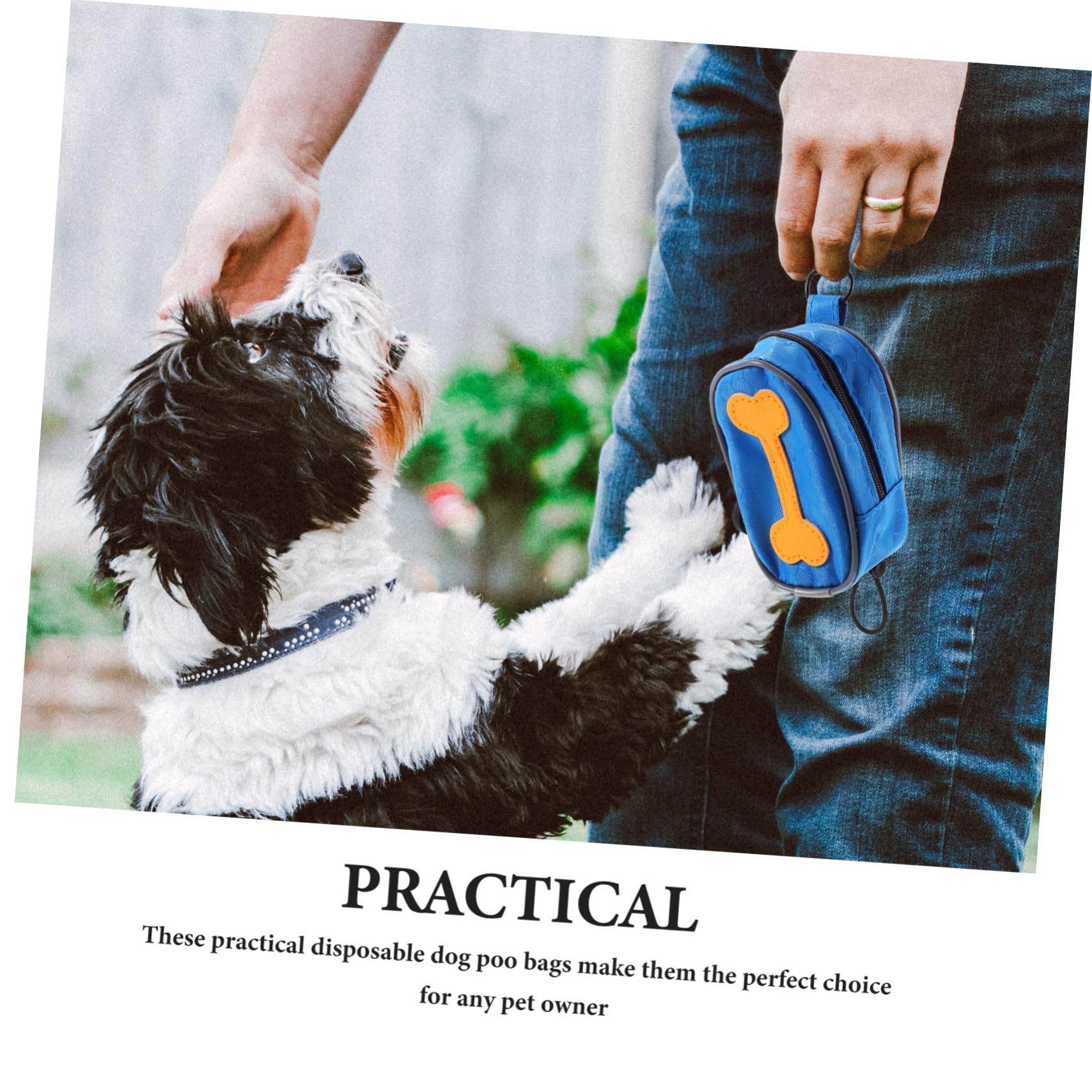 Mikikit Dispensador Portátil de Bolsas para Excrementos de Perro con 8 Rollos, Bolsa de Tela Oxford con Cremallera para Correa, Adecuado para Paseos al Aire Libre