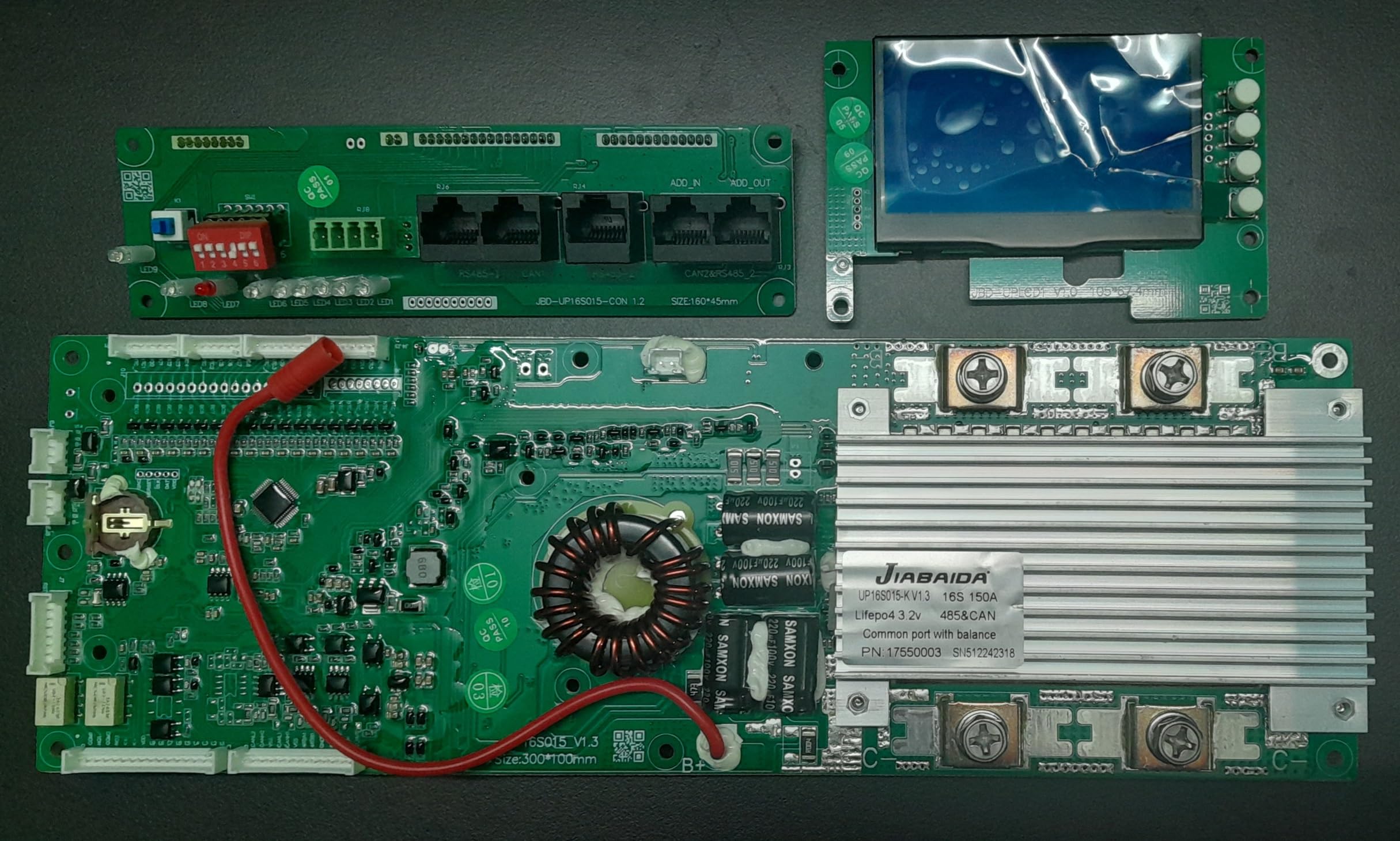 Home Energy Storage System JBD ESS BMS 16S~48V,150A Lithium Battery Pack,LCD PCB, RS485 Interface PCB & Cable JBD Model No. UP16S015.-image-32