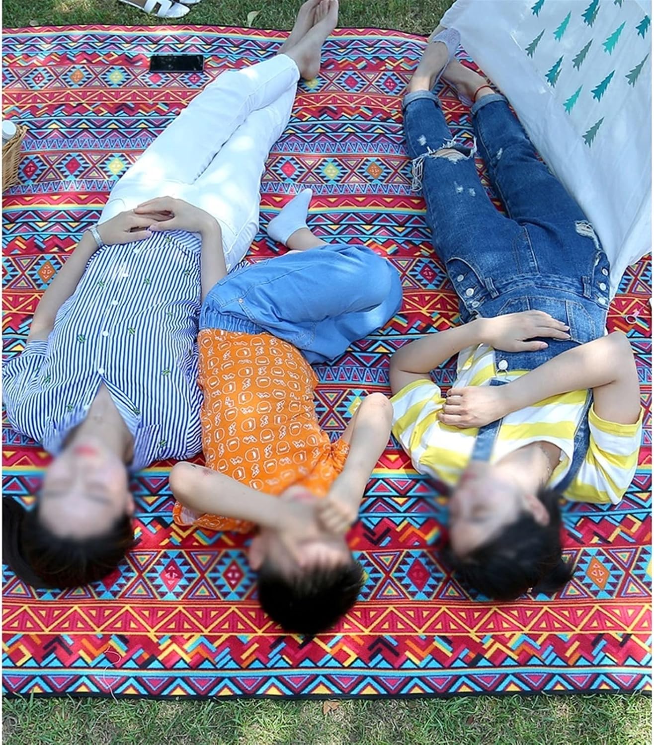 LZJN Foldable Picnic Blanket Outdoor Beach Blanket Portable Picnic Blanket Waterproof Picnic Mat Suitable for Camping Picnic Beach Party Big and Thick (Color : A, Size : 200 * 200)