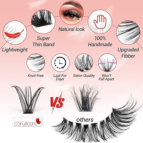 Miniatura 4 de Kit de extensión de pestañas para bricolaje, 640 unidades, kit de extensiones de pestañas rizadas D, 30D, 40D, 50D, volumen de 0.354-0.709 in,