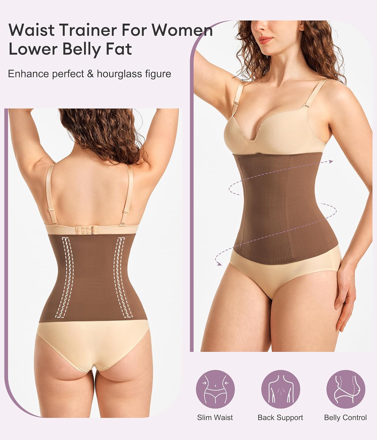 YERKOAD Waist Trainer for Women Corset Shapewear Tummy Control Faja Body Shaper Waist Cincher Postpartum Belly Band - Image 2