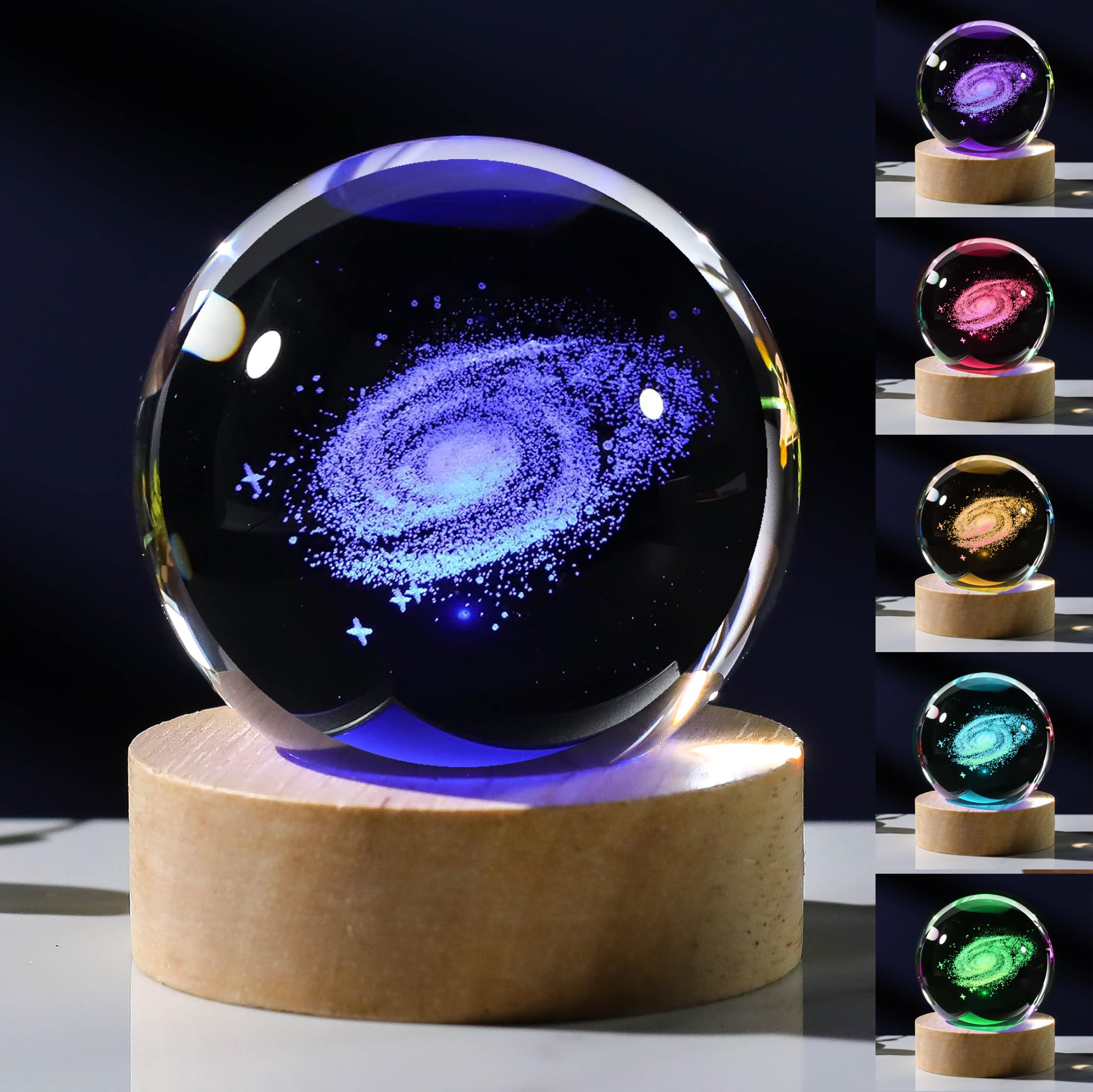 Precious Memorial 3D Galaxy Crystal Ball Night Light