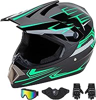 Vista 7 de CARTMAN Adult Full Face Motorcycle Helmet, DOT Approved Dirt Bike Helmet, Matte Black and Red for Offroad, ATV, and Motocross