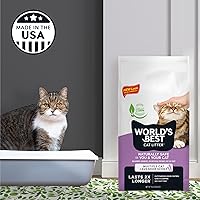 Vista 5 de WORLD'S BEST CAT LITTER Múltiples gatos perfumados con aroma a lavanda, 15 libras, ingredientes naturales, aglutinación rápida, desechable, 99%