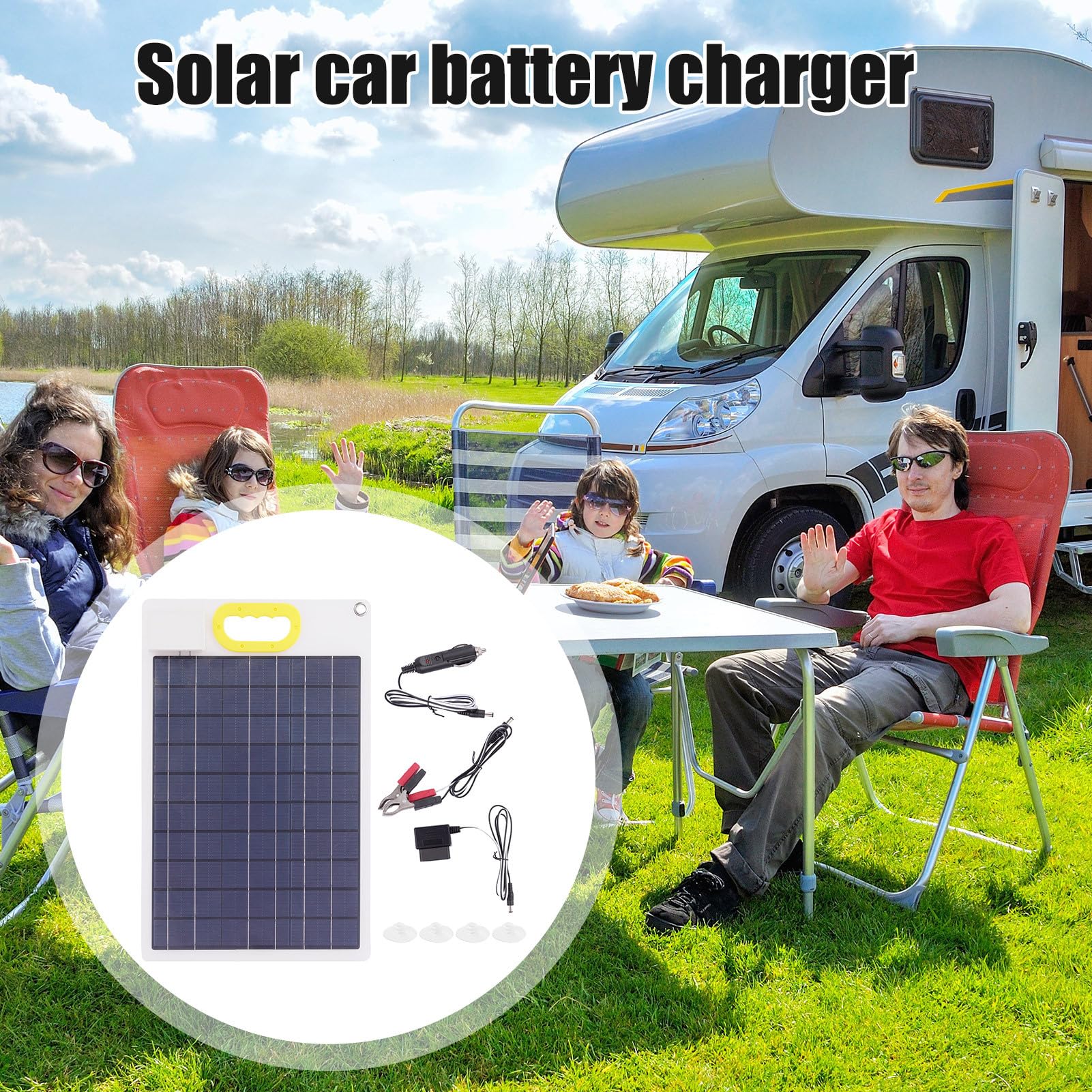 Caricatore solare per batteria auto, caricatore solare da 30 W, 12/24 V, per barche, , rimorchi auto, motoslitta | per barche, , rimorchi auto, motoslitta