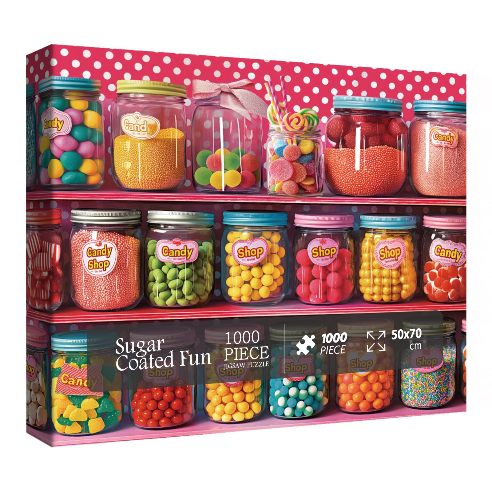 Colorful Candy Puzzles for Adults 1000 Pieces, Beautiful Art Funny Food Jigsaw Puzzles, Hard Aesthetic Pretty Puzzle