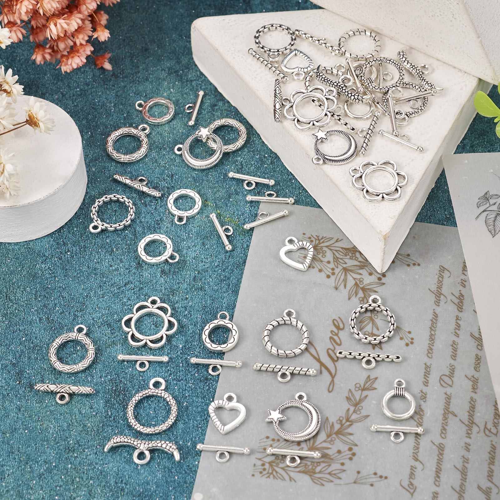 Amazon.com: FASHEWELRY 54Pcs Tibetan Style Alloy Toggle Clasps