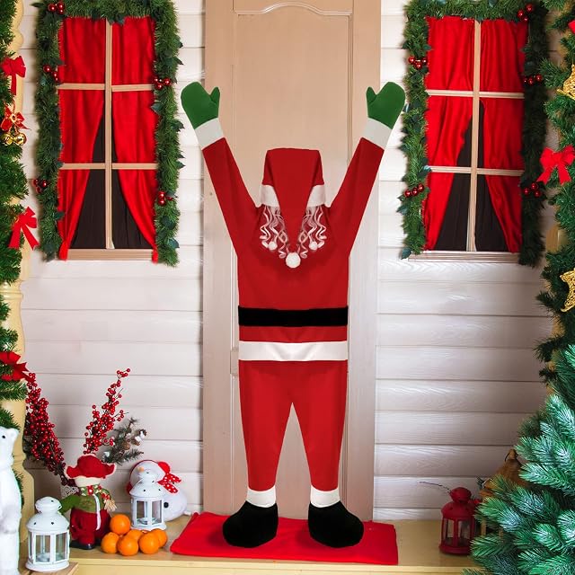 Nicola Christmas Santa Hanging Decoration, Christmas Climbing Santa Suit, Christmas Santa Decoration Door Wall Decoration (Plush)