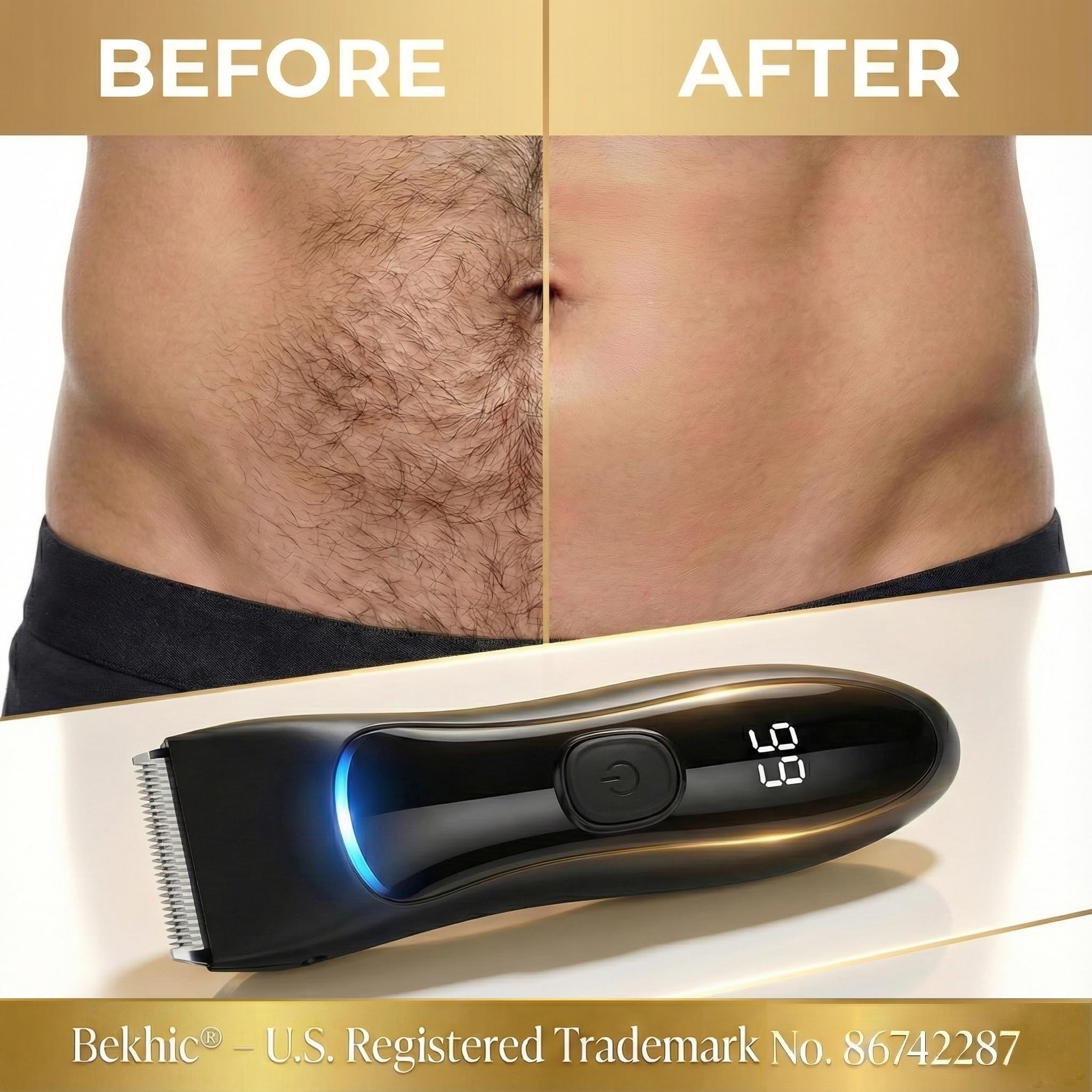 Manscape, rasoio elettrico per inguine e corpo, da uomo, impermeabile, con lama in ceramica delicata sulla pelle, con luce LED, per aree pubiche, petto, schiena e ascelle, 90 minuti di rasatura