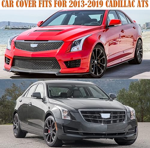 Miniatura 5 de Fundas impermeables para automóvil de repuesto para Cadillac ATSATS-V 2013-2019, 6 capas para todo tipo de clima, con puerta con cremallera y bandas