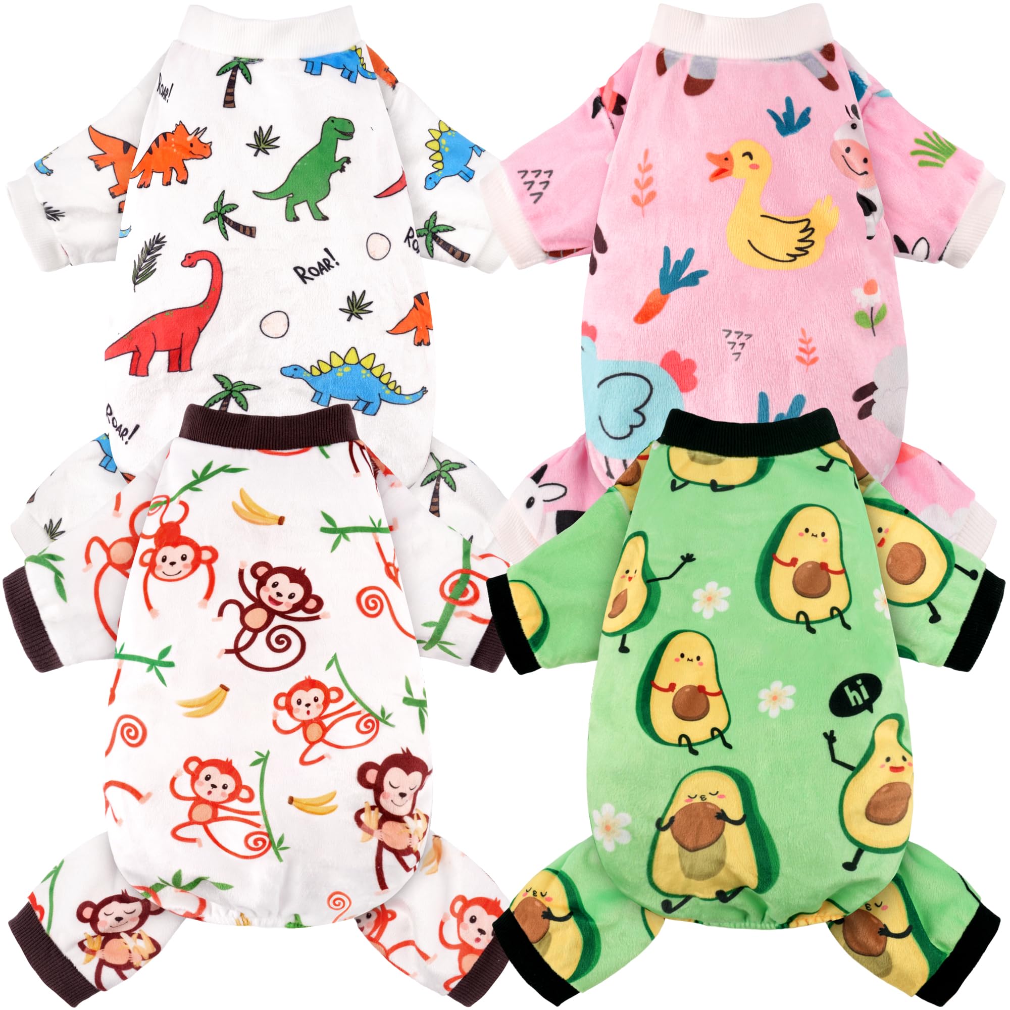 Photo 1 of 4 Pack Dog Pajamas Soft Lightweight Dog Recovery Suit Onesie Clothes for Small Medium Large Female Pet Boys Girls Dogs Cats