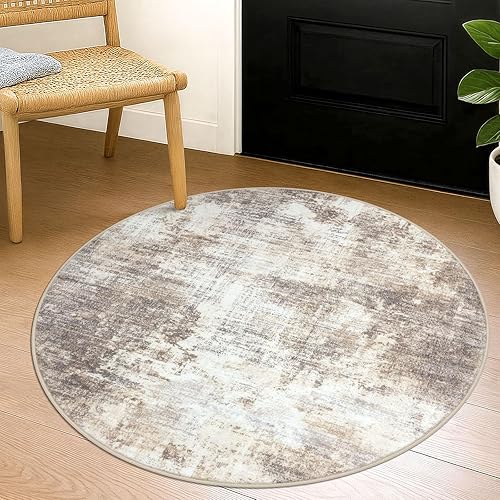 Miniatura 39 de IOHOUZE Alfombra pequeña abstracta de 2 x 3 pies, alfombra de entrada lavable para entrada interior, alfombras con respaldo de goma, alfombra Gris