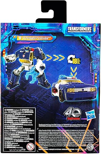 Miniatura 17 de Transformers Legacy United Deluxe Class Rescue Bots Universe Autobot Chase, figura de acción de conversión de 5.5 pulgadas, 8+