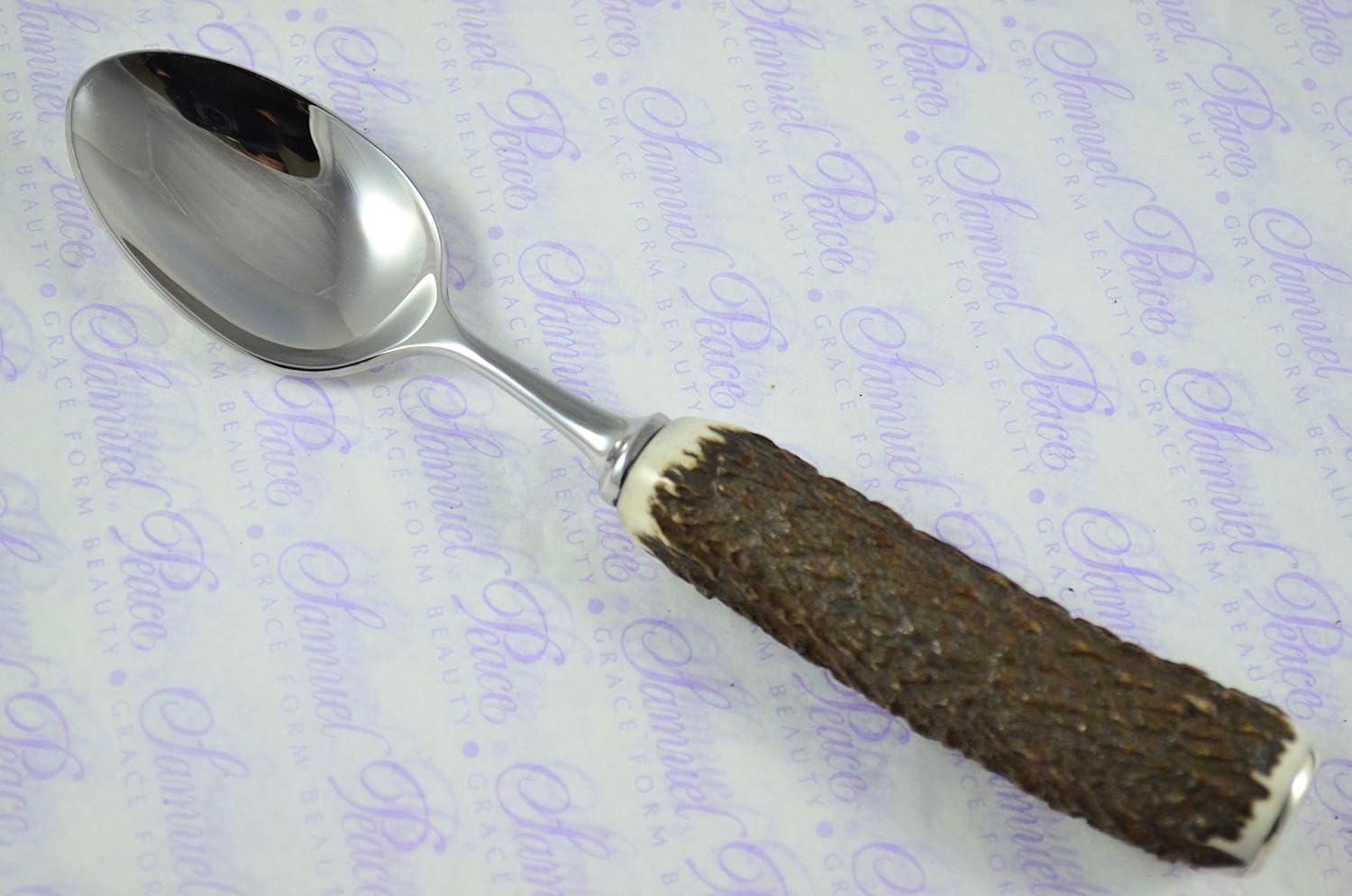 Six New Genuine Stag/Antler Handle Dessert Spoons Boxed Made in Sheffield England