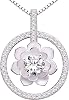 ALOV Jewelry Sterling Silver Pure Love Cubic Zirconia Pendant Necklace
