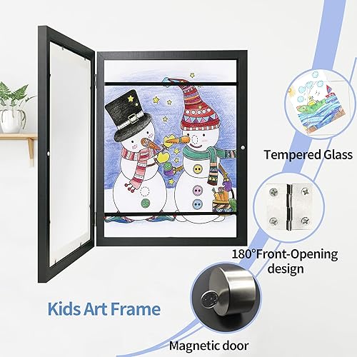Miniatura 4 de Marcos de arte para niños intercambiables, marco de arte para niños, marco de fotos de 8.5 x 11 pulgadas para obras de arte infantil, cierre