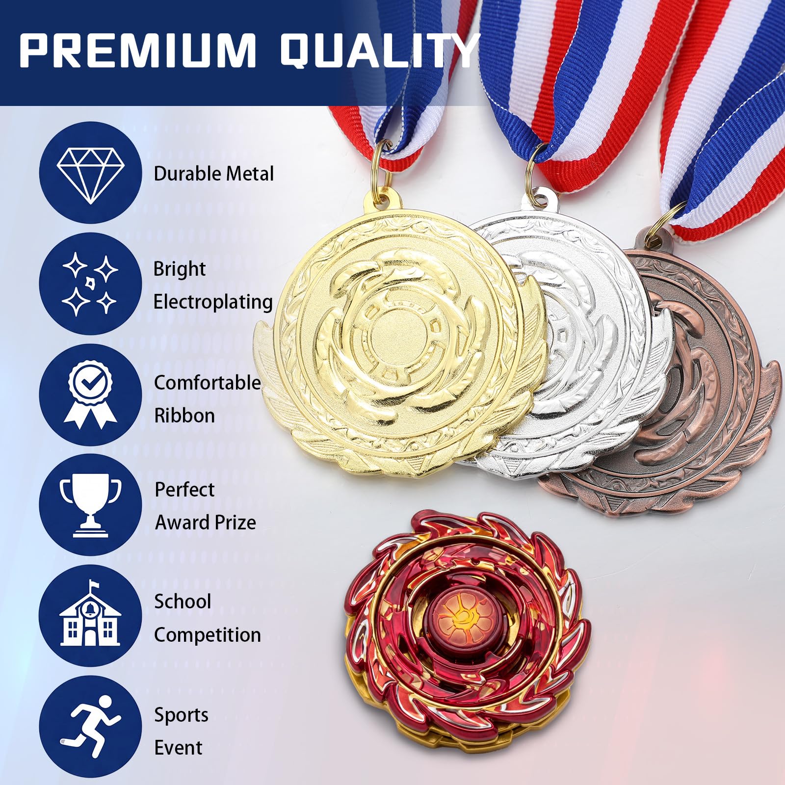 9 Stück Kreisel Medaille Kreisel Auszeichnung Medaille Gold Silber Bronze Bulk für Jungen und Mädchen