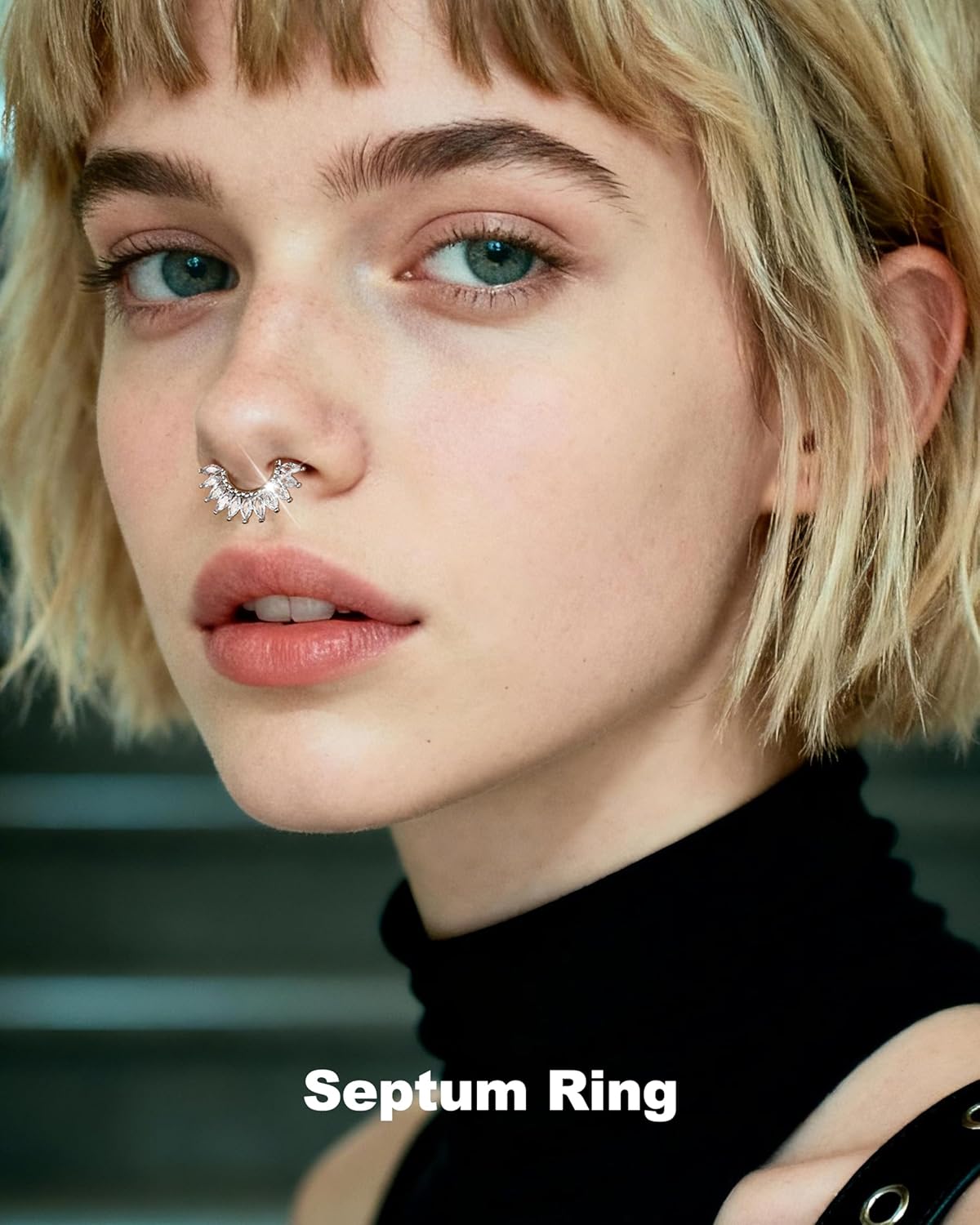 Jewseen 316L Surgical Steel Septum Rings 16g Septum Jewelry Daith Earrings Tragus Helix Piercing Jewelry for Women - Image 2