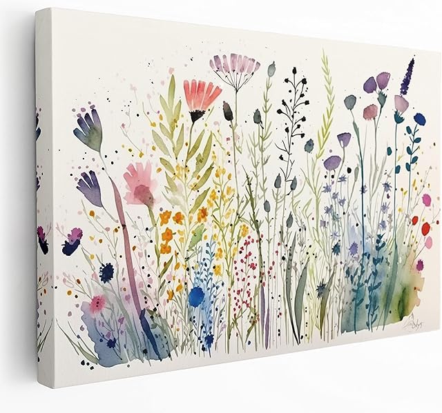 Flower Wall Art Canvas Print Wall Decor printed on Premium 100% Cotton Canvas for Living Room, Bedroom, Bathroom (30" x 20")