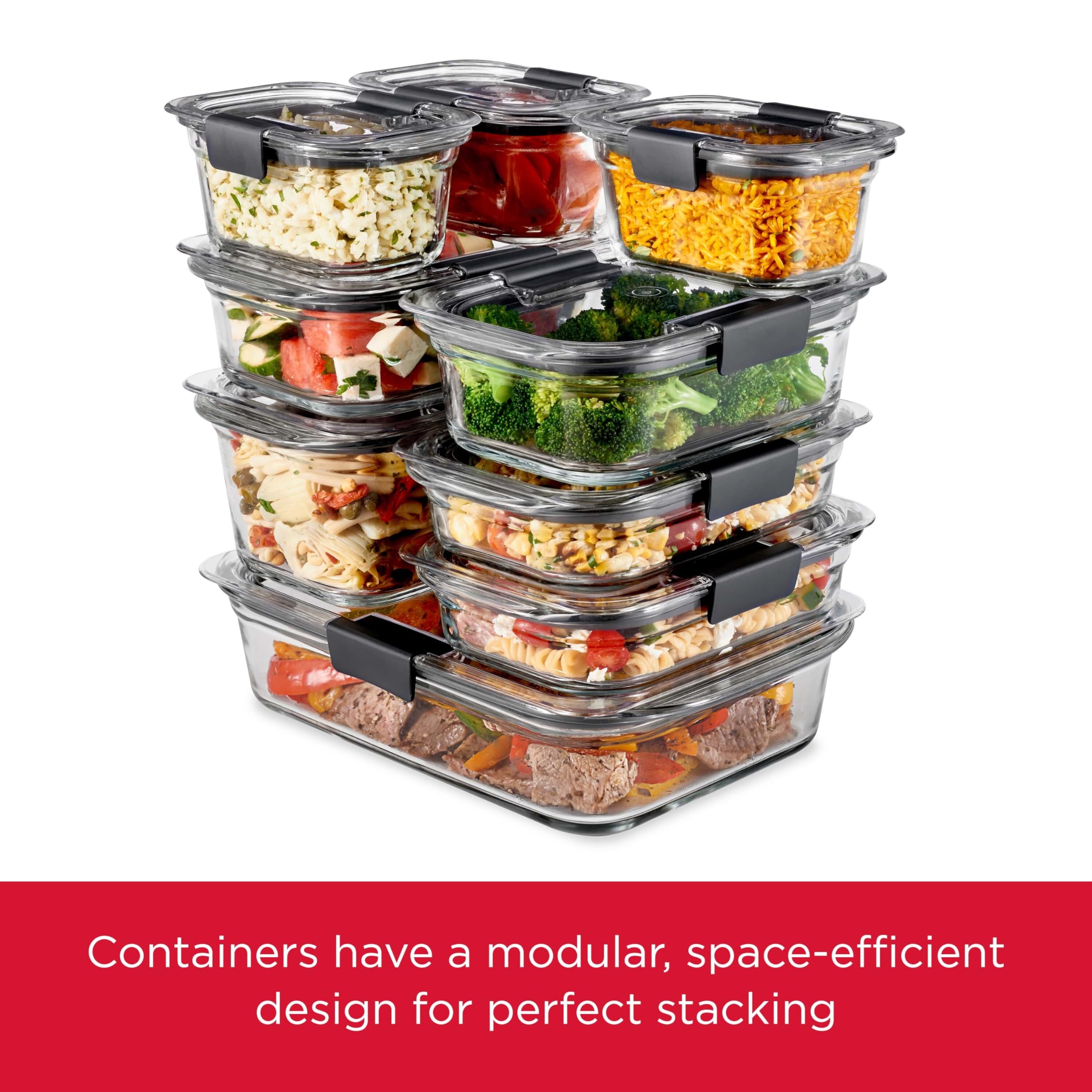 RUBBERMAID - Recipientes de comida con tapas, paquete de 2 (4 piezas en total)
