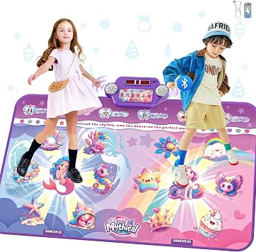 Extra Large Dance Mat for Kids, Rechargeable Dance Mats Toy with Light-up 12 for Girls, Kids Dance Pad Challenge Games Christmas Birthday Gifts Ideas for Kid Ages 3-12